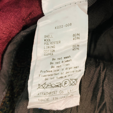 ATTACHMENT Size XL Brown Wrinkled Wool Blend Jacket