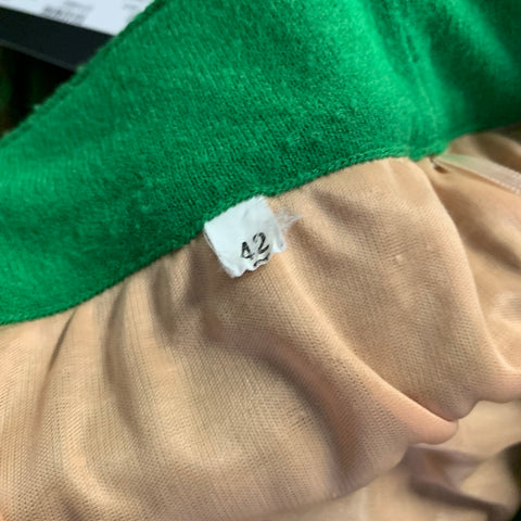 MISSONI Size 6 Green Brown Viscose Blend Geometric Elastic Waistband Midi Skirt
