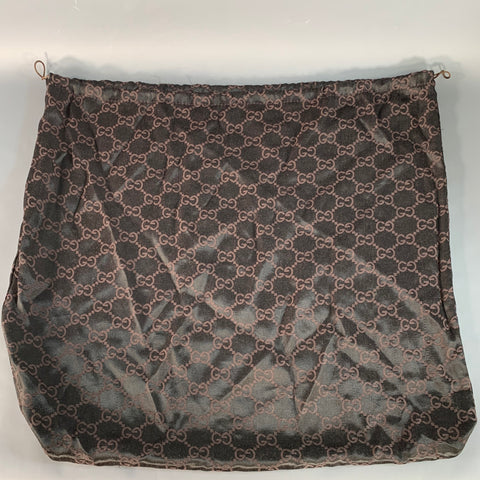 GUCCI Guccissima Brown Beige Monogram Canvas Leather Trim Messenger Bag