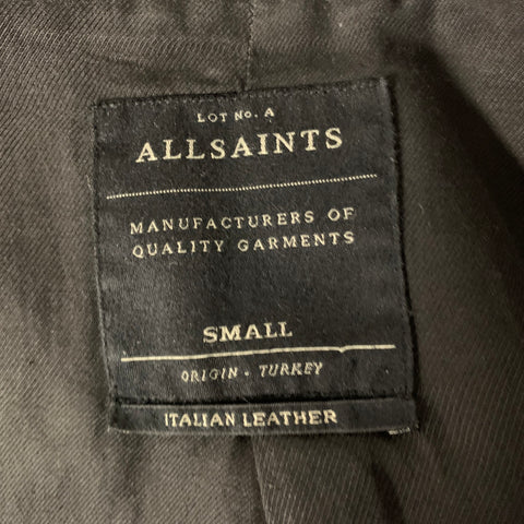 ALLSAINTS Size S Black Leather Bomber Jacket