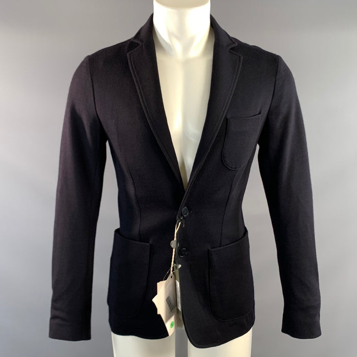 Z ZEGNA Size 34 Navy Wool Blend Blazer Jacket