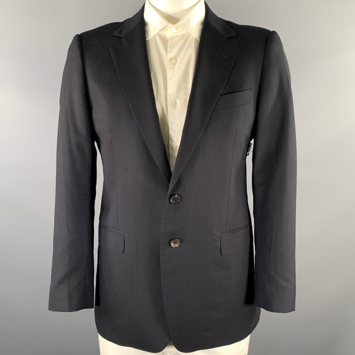 GUCCI Size 42 Navy Solid Wool Notch Lapel Sport Coat