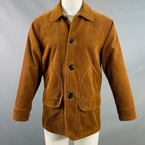 MONITALY Size 40 Brown Corduroy Cotton Raglan Sleeve Jacket