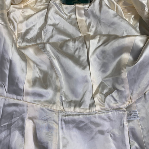 FAVOURBROOK Size 8 Blue Olive Velvet Jacquard Peak Lapel Coat