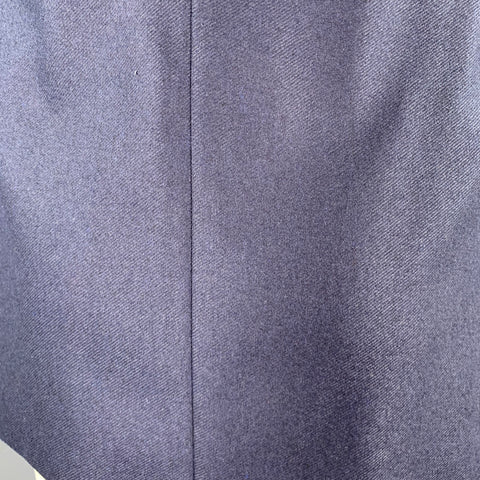 M & S LUXURY Size 38 Navy Twill Wool Blend Notch Lapel Sport Coat