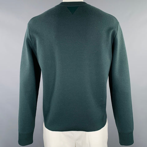 BOTTEGA VENETA Size L Green Knit Wool Blend Crew Neck Pullover