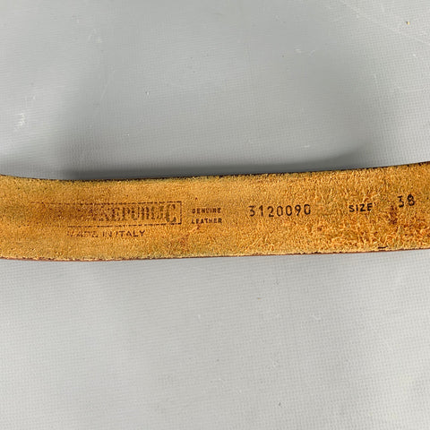 VINTAGE Size 38 Brown Gold Leather Belt
