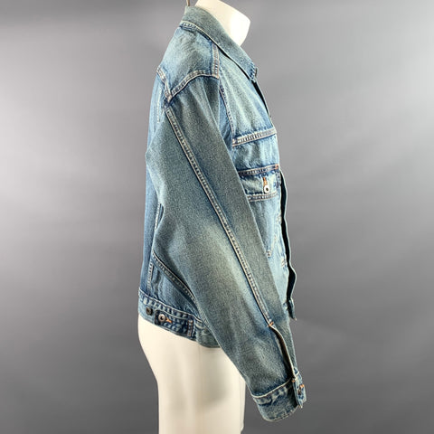 LEVI'S MADE & CRAFTED Size M Blue Light Blue Washed Cotton Trucker Jacket