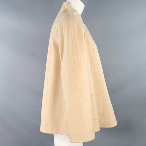 AGNONA Size 4 Beige Cashmere Two Pockets Hook Eye Cardigan