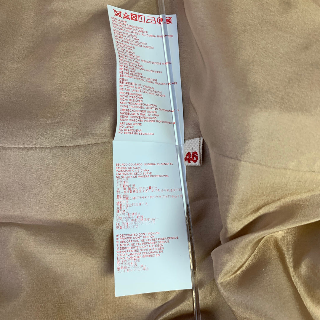 MARNI Size 10 Yellow Beige Polyester Houndstooth Hidden Buttons Jacket Blazer
