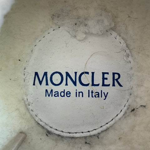 MONCLER Size 9 Beige Stone Suede Low Top Shearling Lined Lace-Up Sneakers