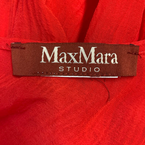 MAX MARA Size M Red See Through A-Line Dress