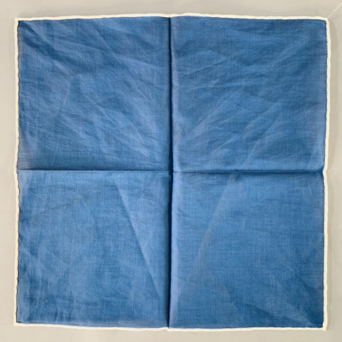 BRUNELLO CUCINELLI Navy White Pocket Square