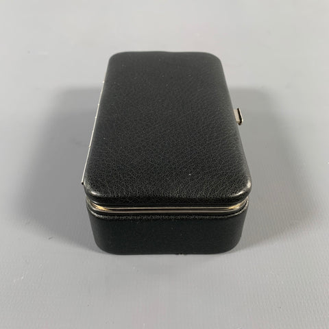 F.HAMMANN Sac Pochette à Bijoux en Cuir Noir et Argent