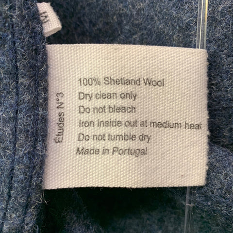 ETUDES Size M Blue Heather Wool Two Pockets Long Sleeve Shirt