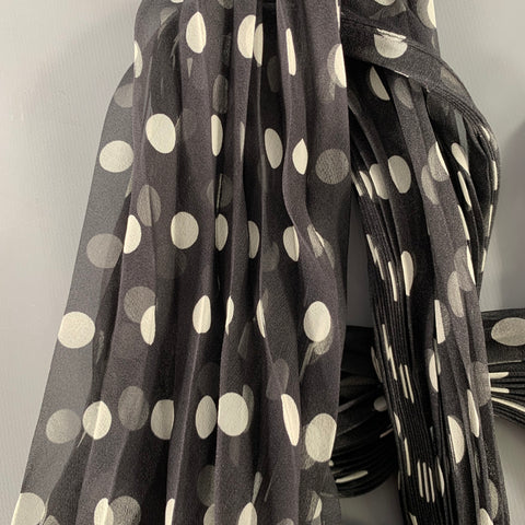 HAIDER ACKERMANN Black White Polka Dot Silk Scarves
