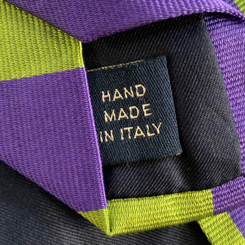 POLO Green Purple Stripe Silk Tie