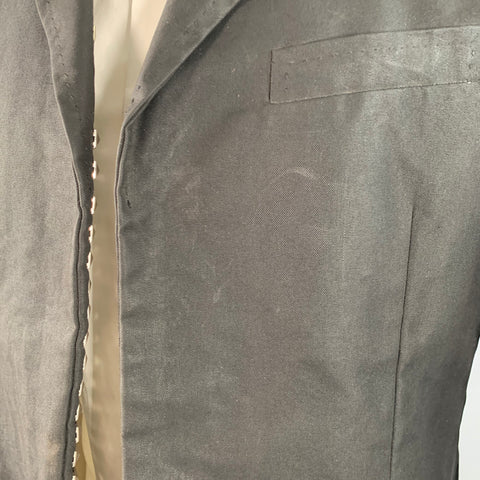 DSQUARED2 Size 40 Black Studded Cotton Blend Studded Notch Lapel Open Front Sport Coat