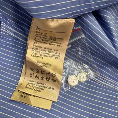 SCOTCH AND SODA Size M Blue White Stripe Cotton Long Sleeve Shirt