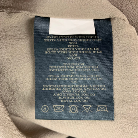 BURBERRY PRORSUM Talla 4 Vestido recto metálico en mezcla de seda gris plomo