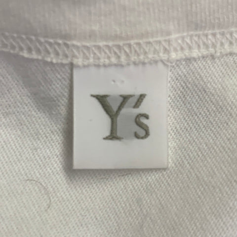 Y's by YOHJI YAMAMOTO Size M White Black Cotton Buttons Sleeveless Crew Neck T-shirt