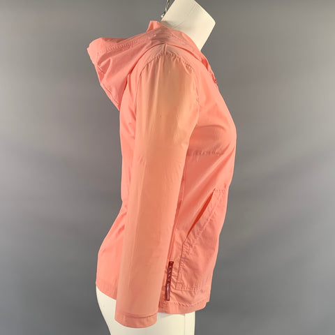 PRADA Size S Pink Peach Nylon Blend Windbreaker Jacket