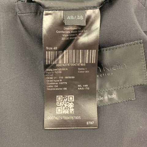 CALVIN KLEIN COLLECTION Size 38 Black Silk Lightweight Coat