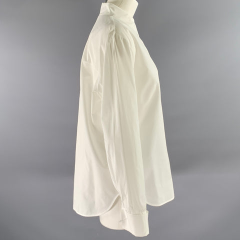 LORO PIANA Size 12 White Cotton Dress Shirt