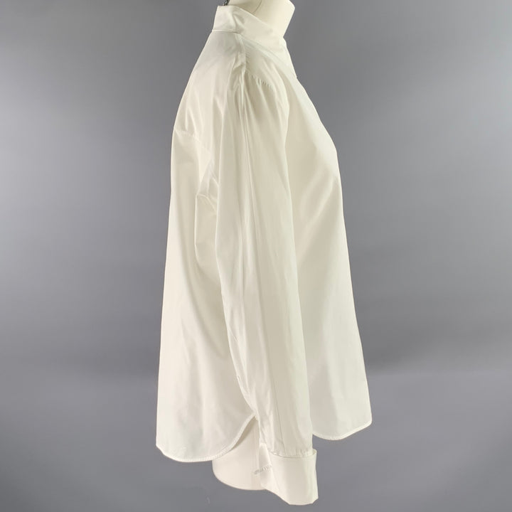 LORO PIANA Size 12 White Cotton Dress Shirt
