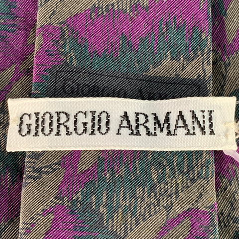 GIORGIO ARMANI Vintage Purple Grey Abstract Tie