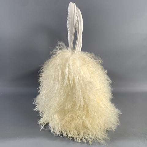 NO BRAND Cream White Mongolian Lamb Bag
