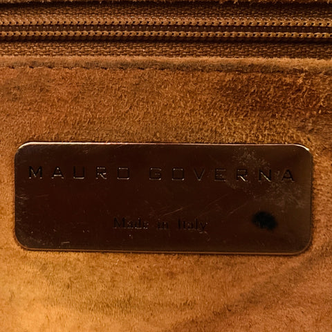 MAURO GOVERNA Black Alligator Leather Handbag