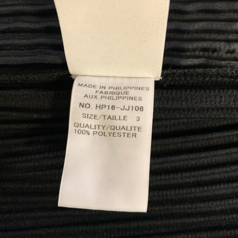 ISSEY MIYAKE Size M Black Pleated Polyester Tunic Long Sleeve Shirt
