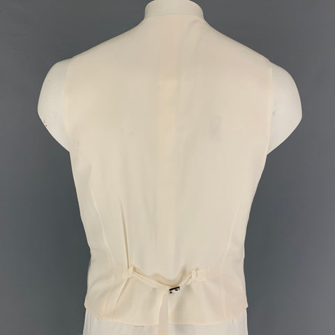 DOLCE & GABBANA Size 42 Silver Beige Wool Silk Vest