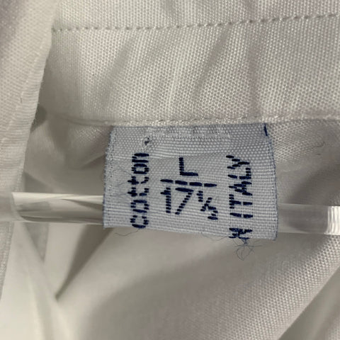 BRIONI Size L White Cotton French Cuff Tuxedo Long Sleeve Shirt