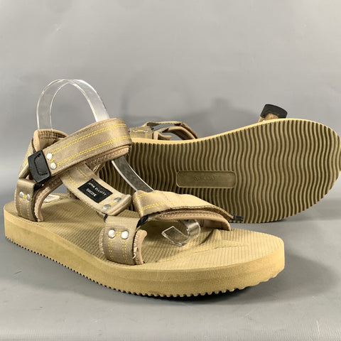 JOHN ELLIOTT Size 9 Green Beige Hook & Loop Sandals