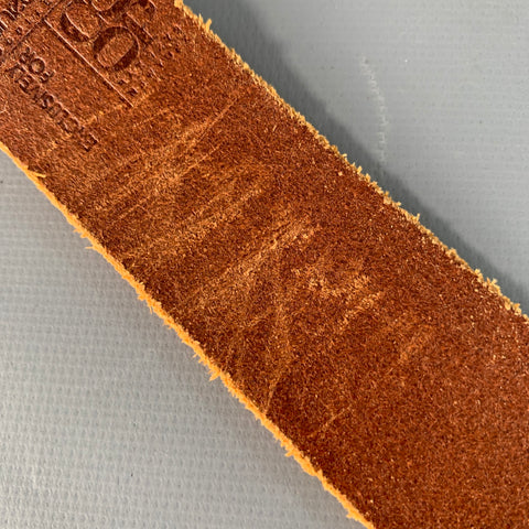 BARNEY'S CO-OP Size 36 Brown Gold Leather Square Buckle Belt