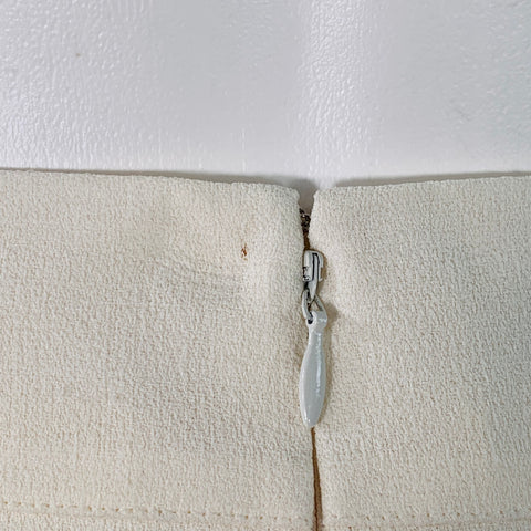 CHANEL Vintage 2003 Size 8 Cream Acetate Blend Ruffled Tulip Below Knee Skirt