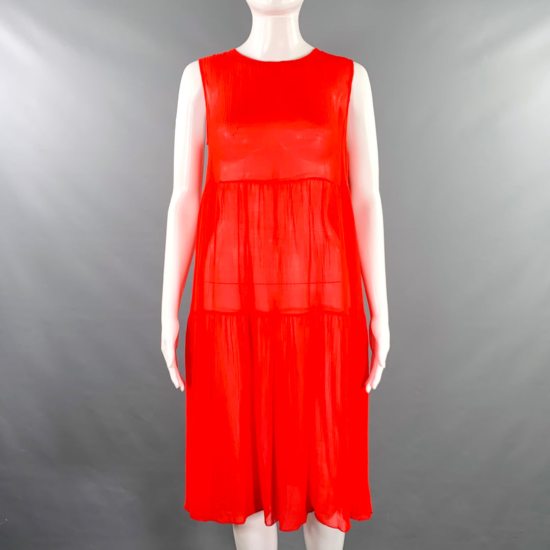 MAX MARA Size M Red See Through A-Line Dress MAX MARA Size M Red See Through A-Line Dress