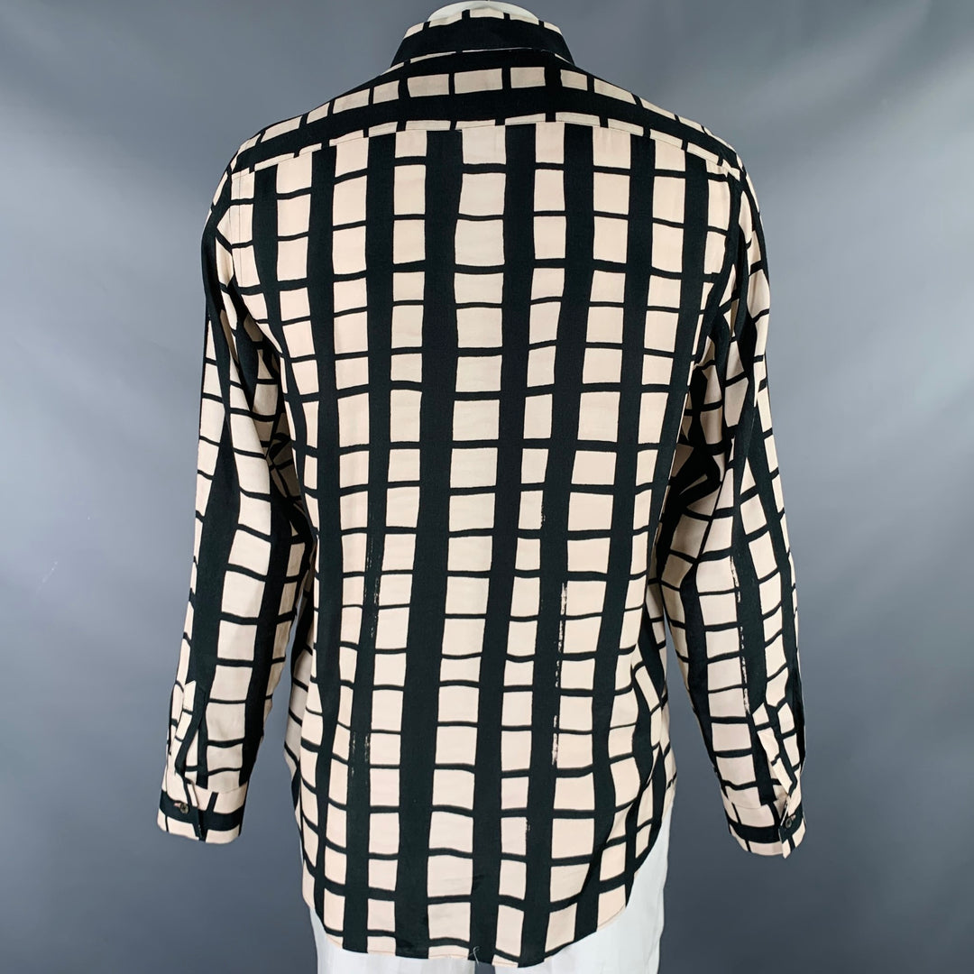 fitted lace wedding dress Men's Windowpane Influencer Stretchy Button Down Shirt White/Navy Blue / 3XLT