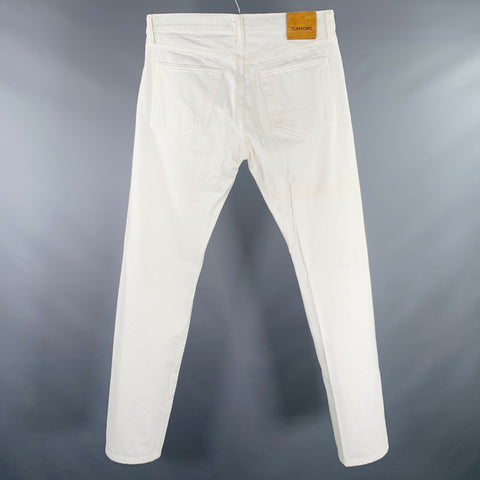 TOM FORD Size 31 White Cotton Button Fly Jeans