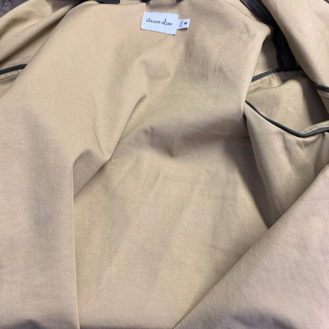 STEVEN ALAN Size M Camel Cotton Detachable Hood Zip Snaps Jacket
