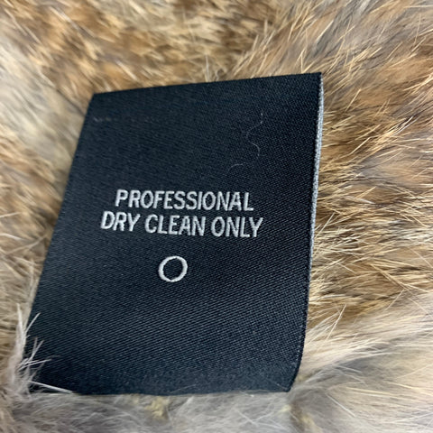 525 AMERICA Size XS Brown Open Front Rabbit Fur Vest