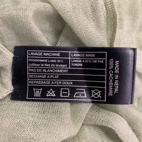 JEAN COLONNA Size M Green Cashmere Sheer Long Sleeve Casual Top