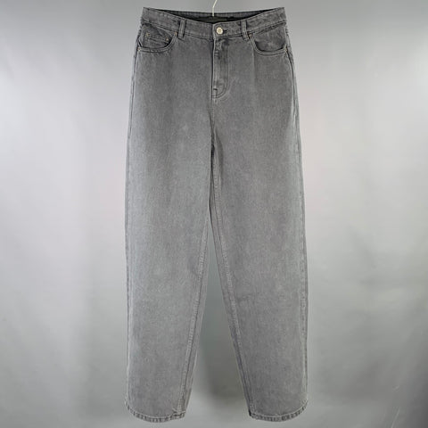 ROTATE Size 28 Dixie Charcoal Grey Twill Cotton Baggy Zip Fly Jeans