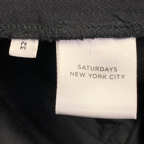 SATURDAYS NYC Size 32 Black Cotton Twill Tapered Zip Fly Casual Pants