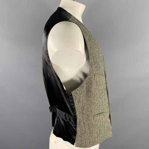 POLO by RALPH LAUREN Size XL Beige Black Herringbone Wool Vest
