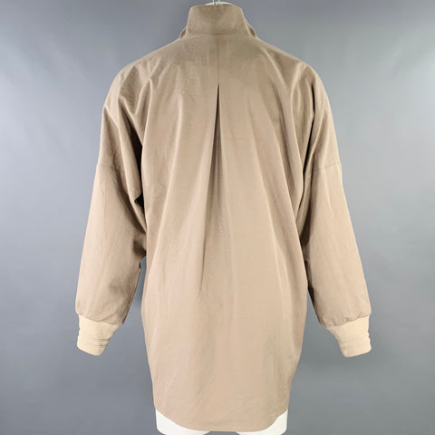 YANTOR Size M Tan Wool Half Placket Coat