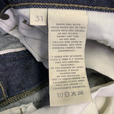 J.BRAND Taille 31 Jean Tyler Bleu Indigo en Coton Selvedge