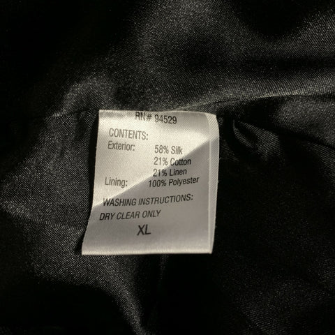 DB SPORT Size XL Black Grey Silk Blend Floral Single breasted Coat
